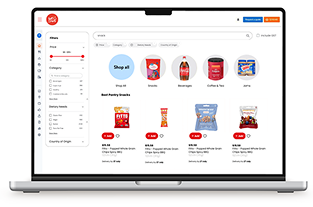 Laptop showing Tasty Snack platform
